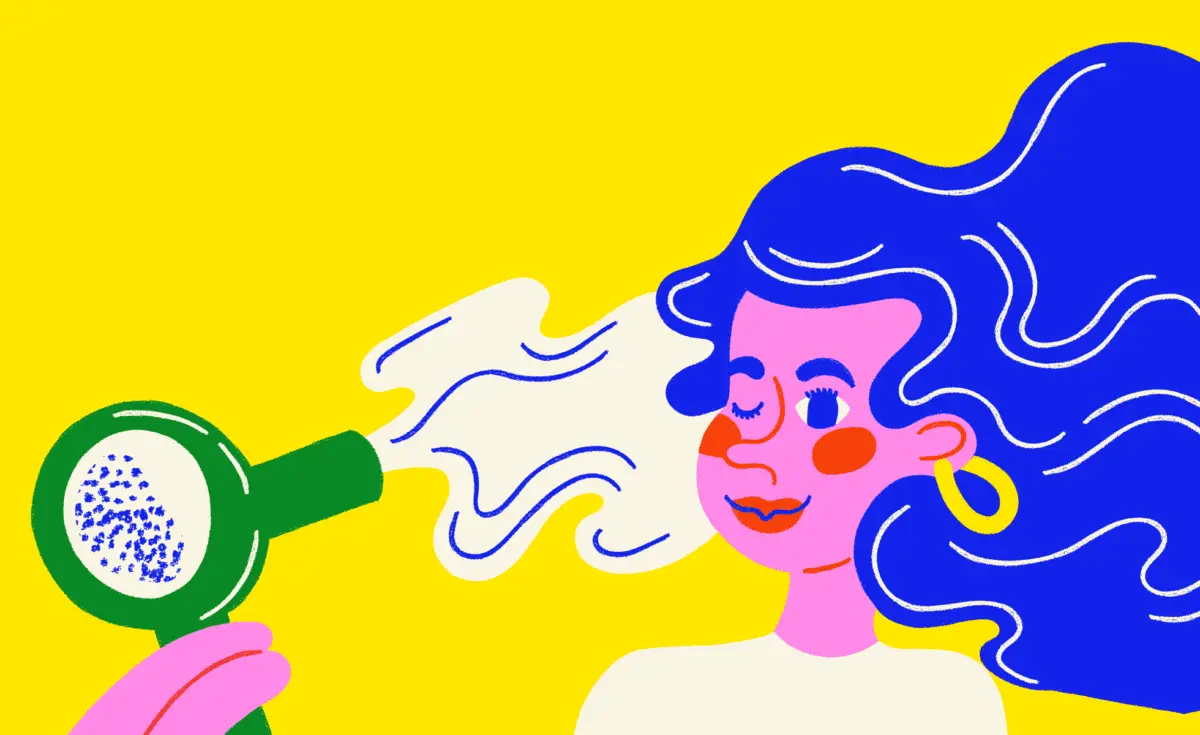 Moisturizing lotion inside the hair dryer
