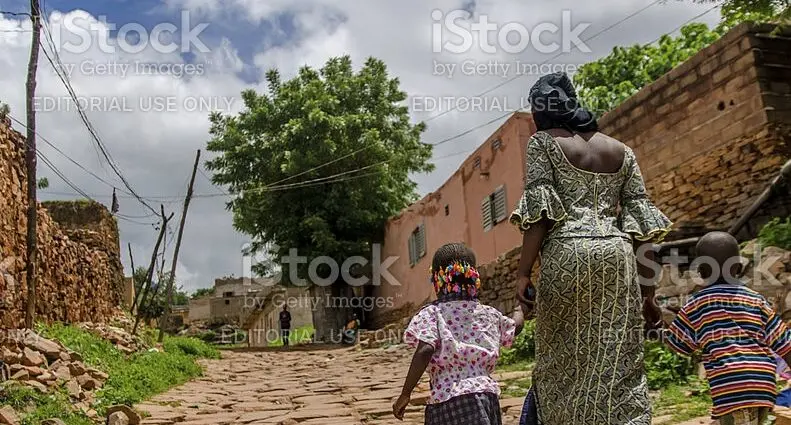 Mom took two children to an African village