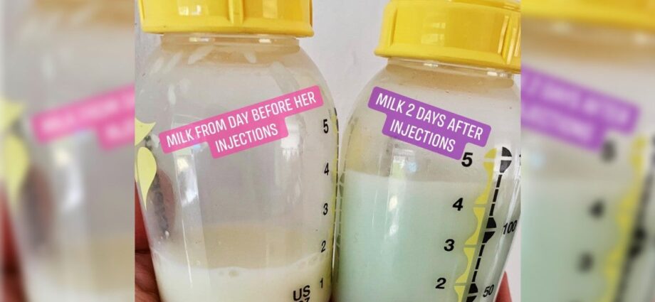 Το μητρικό γάλα της μαμάς έγινε μπλε όταν η κόρη της εμβολιάστηκε