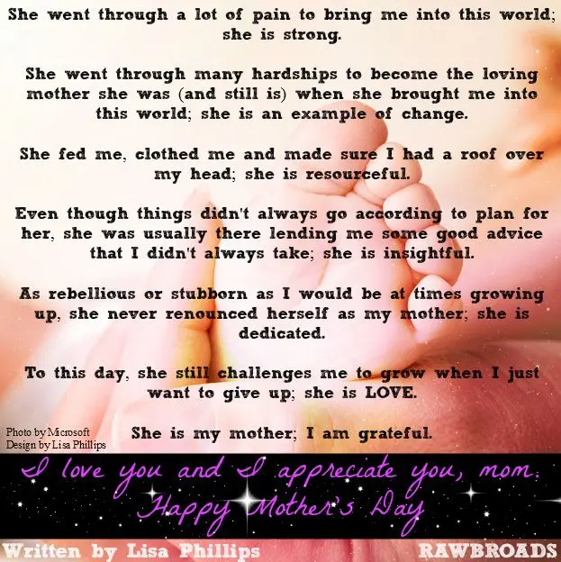 Mother&#8217;s Day: what I wanted to tell her, but did not have time