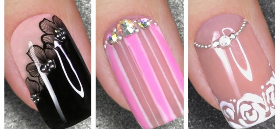 Nail art acrylic on nails. Video