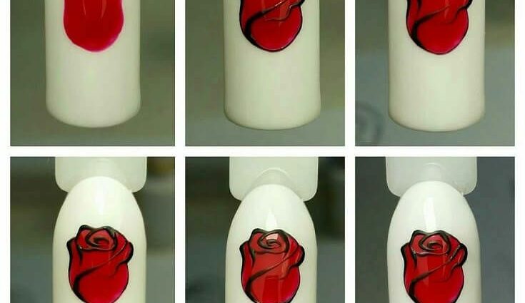 Nail art: how to depict a rose on your nails? Video tutorial