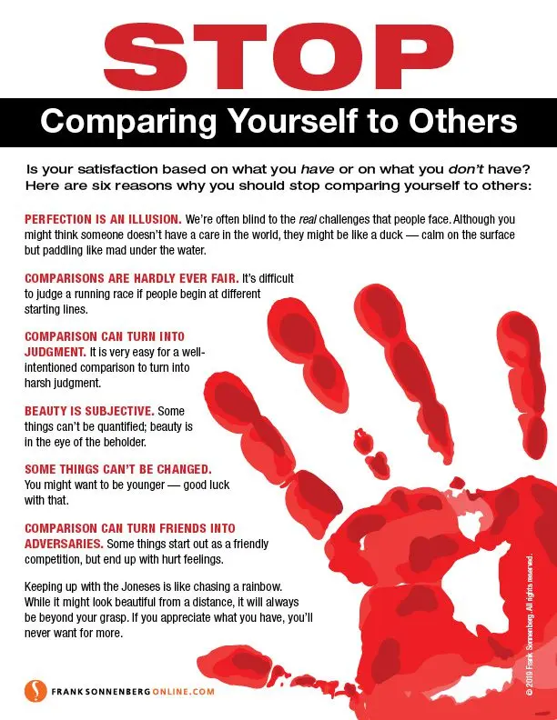 Nine reasons to stop comparing yourself to others