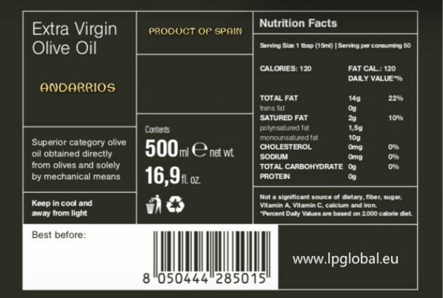 Lattine di olio non ricaricabili ed etichettatura obbligatoria sui contenitori dell'olio