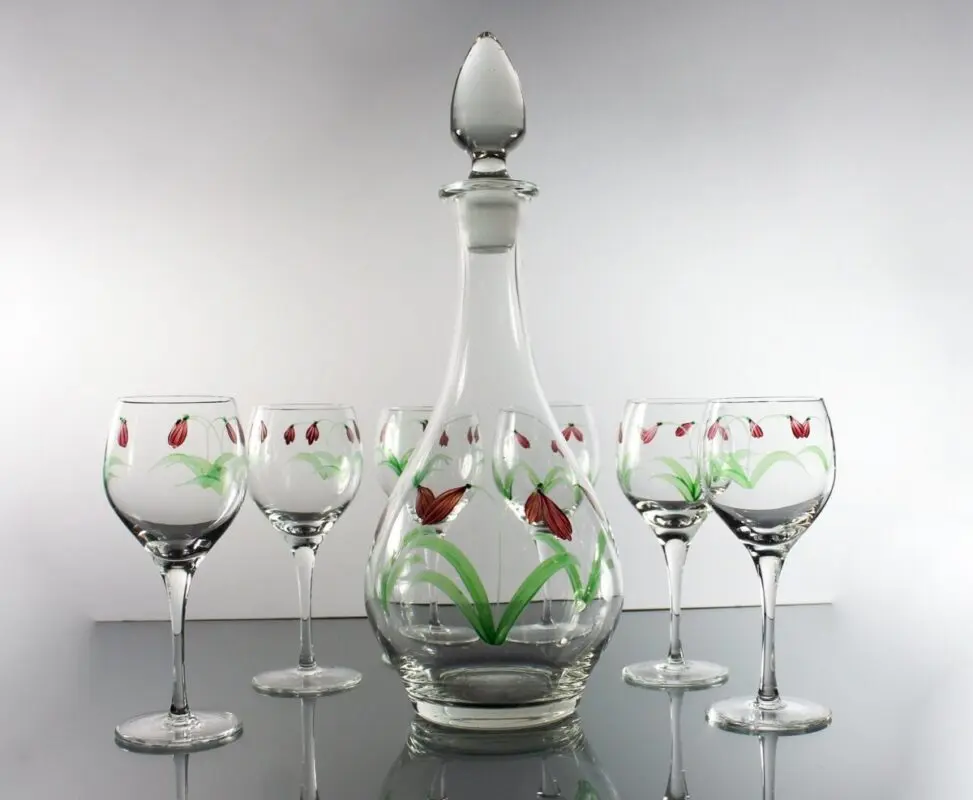 Original decanter and wine glasses