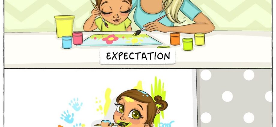 Parenthood in Expectations and Reality: Comic