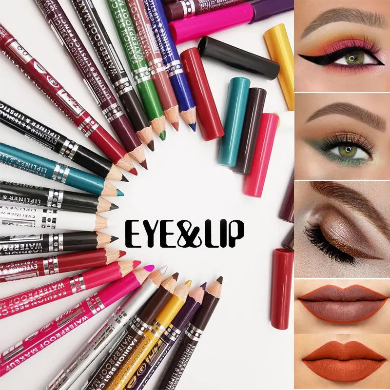 Pencil makeup: eye shadow pencil, lipstick pencil, corrector pencil