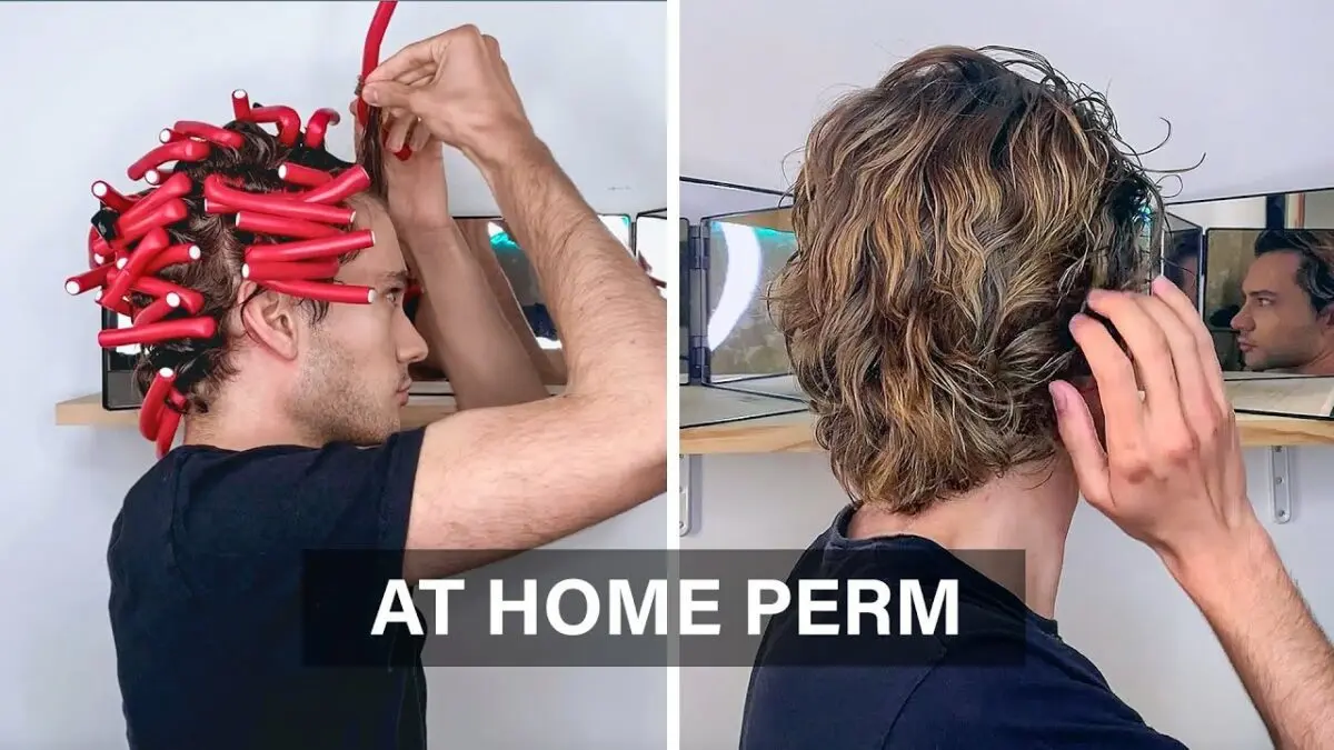 Permed hair of medium length. Video