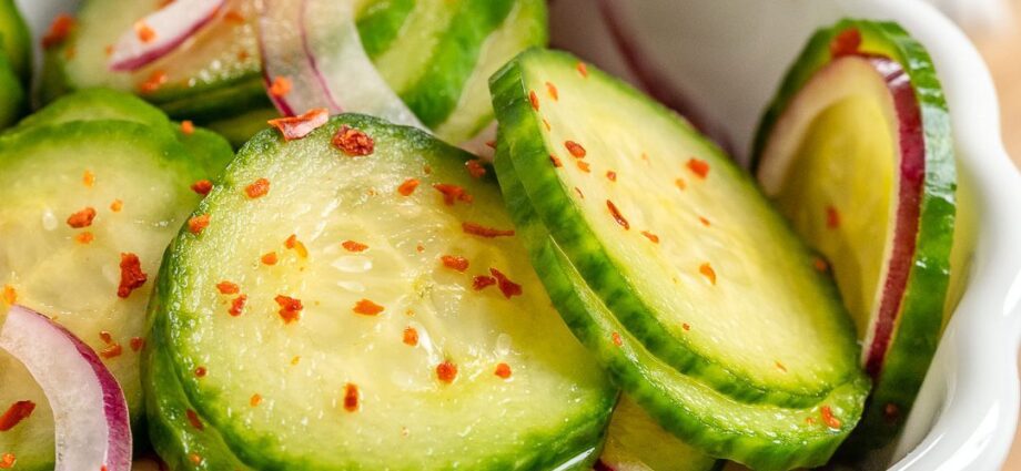 Pickled cucumber salad. Video recipe