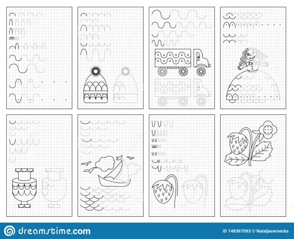 Pictures for children up to a year: educational, developing, black and white drawings