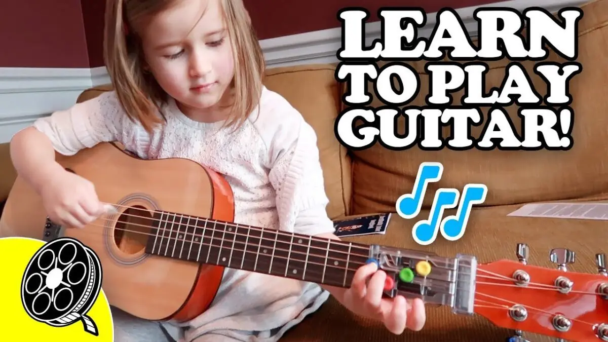 Playing guitar for beginners kids, teach preschool age