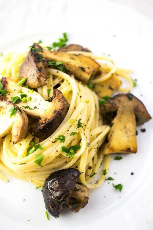Porcini mushroom soup with pasta or noodles. Video