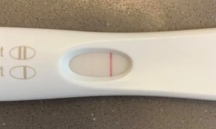 Pregnancy test: pale streak