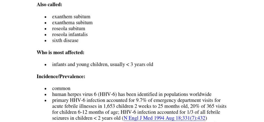 Roseola infantum &#8211; Our doctor&#8217;s opinion