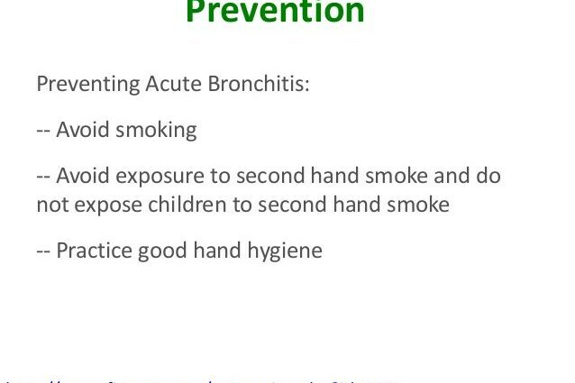 Prevenció de bronquitis agudes
