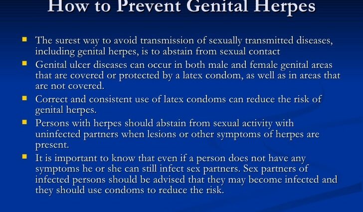 Prevención del herpes genital.