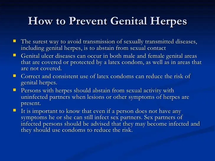 Prevention of genital herpes