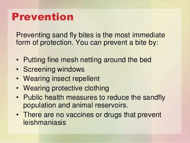 Prevention of leishmaniasis