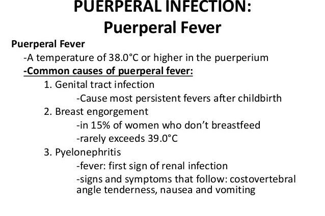 Puerperium fever: definition, causes and treatments