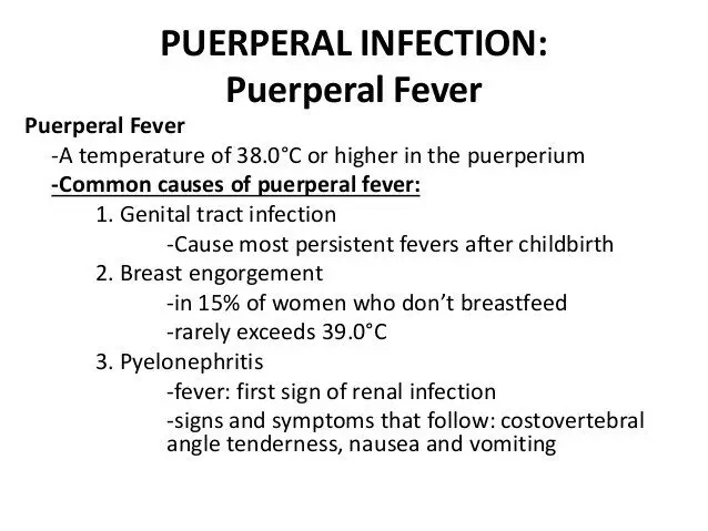 Puerperium fever: definition, causes and treatments