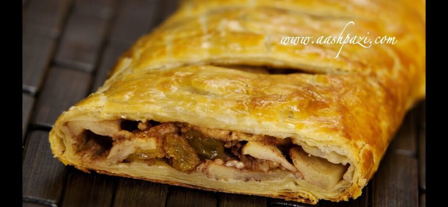 Puff pastry apple strudel. Video