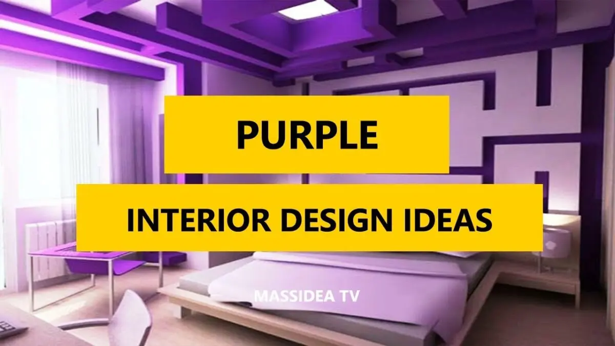 Purple color in the interior of the apartment. Video