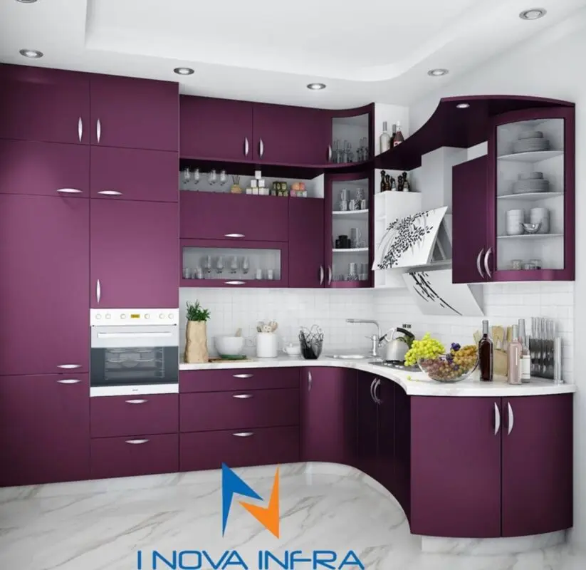 Purple kitchen decoration: interior ideas