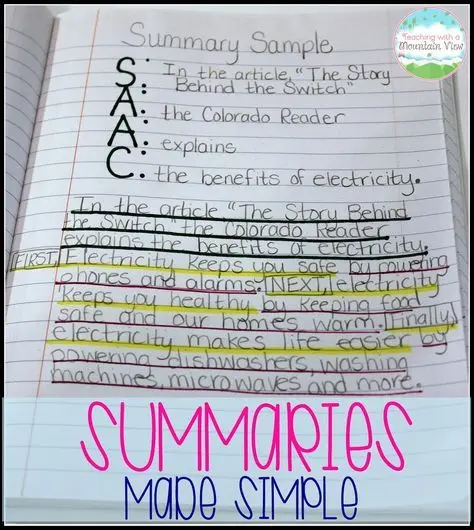 Reader&#8217;s diary grade 4: a sample how to fill out, a summary