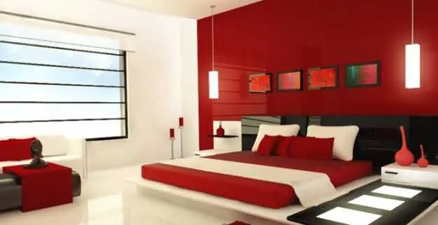 Red and white interior: multiple designs