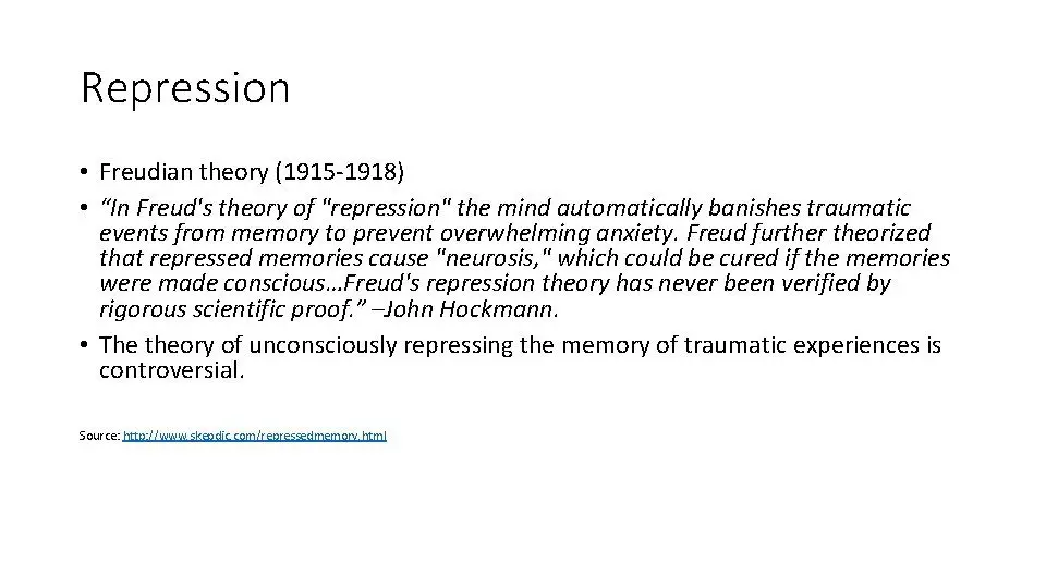 Repression: what is the theory of repression?