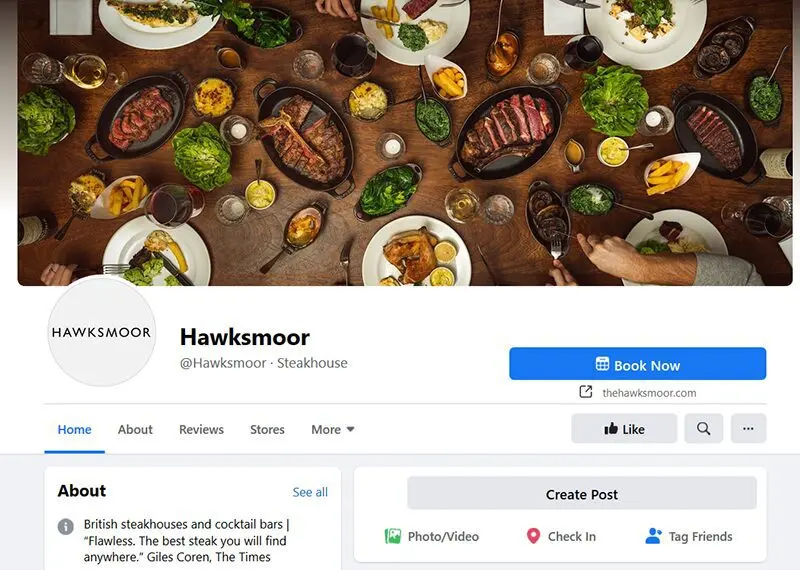 Restaurants prefer Facebook