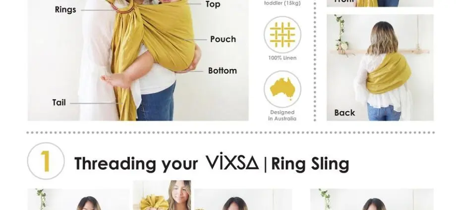 Ring sling: how to wear? Instruction, photo and video