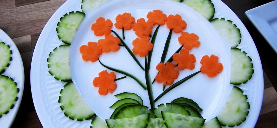 Salad decoration: photo and video