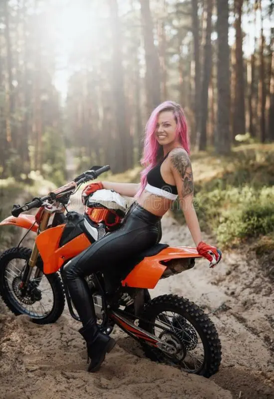 Samara girls on a motorcycle photo