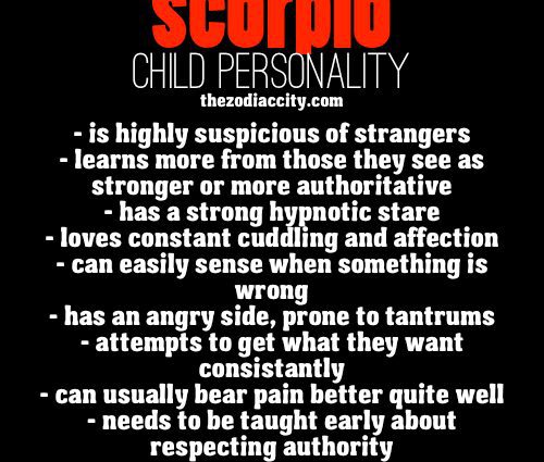 Скорпија дете по хороскоп, карактеристики на воспитување, детски хороскоп