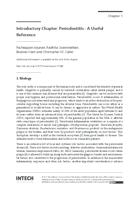 Sites of interest and references for Periodontitis