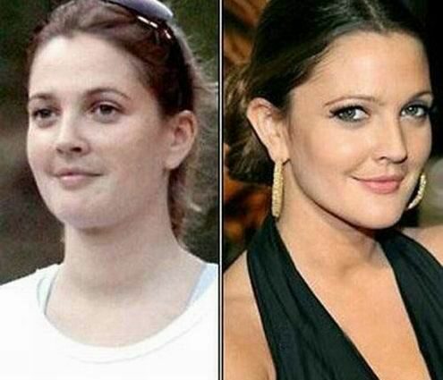 Stars without makeup before and after photos