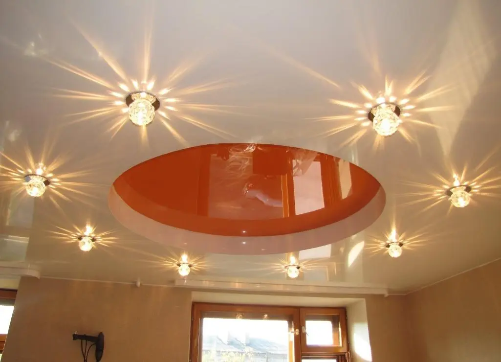 Stretch ceiling chandeliers: which ones are suitable? Video