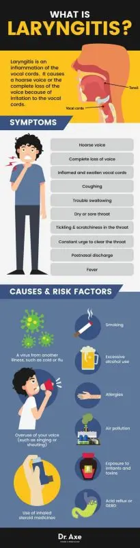 Symptoms and risk factors for laryngitis