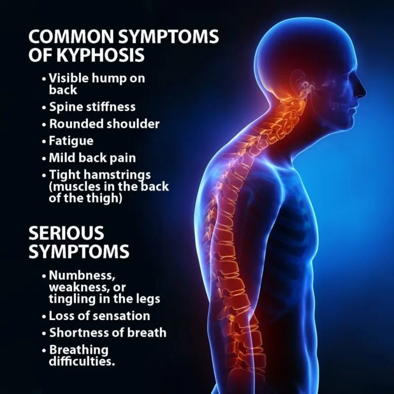 Symptoms of kyphosis