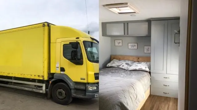 The couple turned an old truck into a dream home