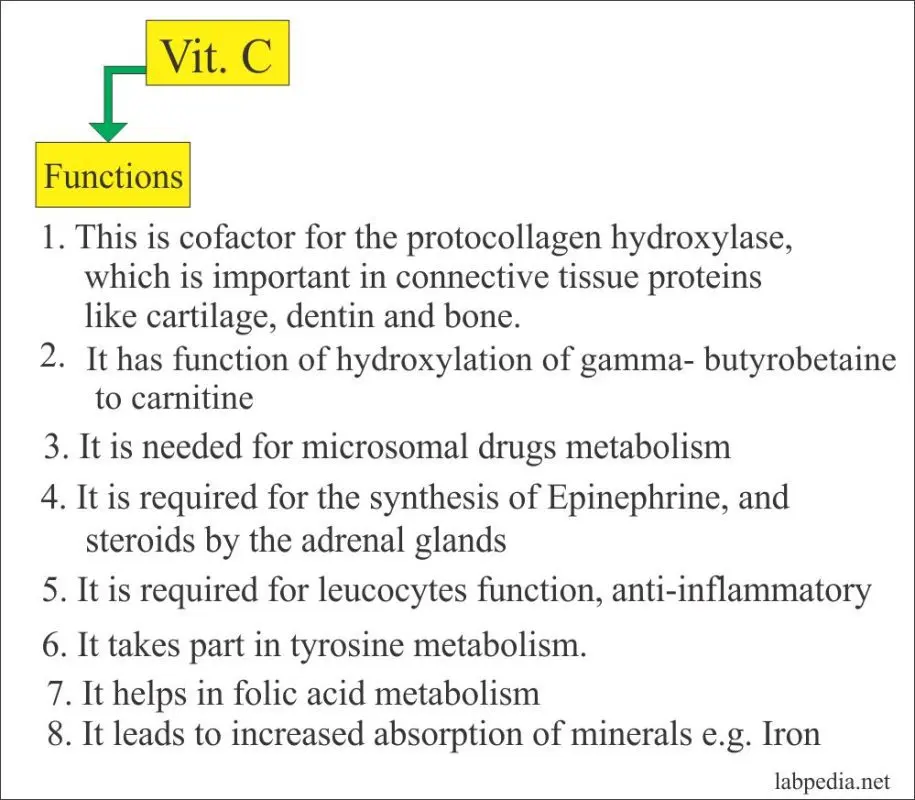 The dosage of vitamin C, or ascorbic acid