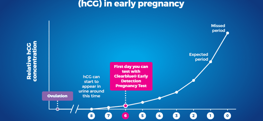 The earliest date at which pregnancy can be determined