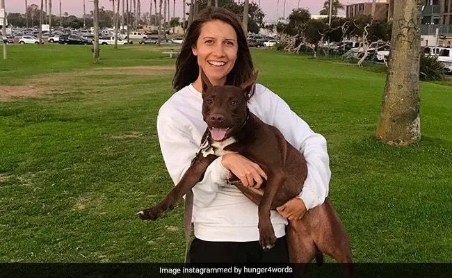 The girl taught the dog to talk