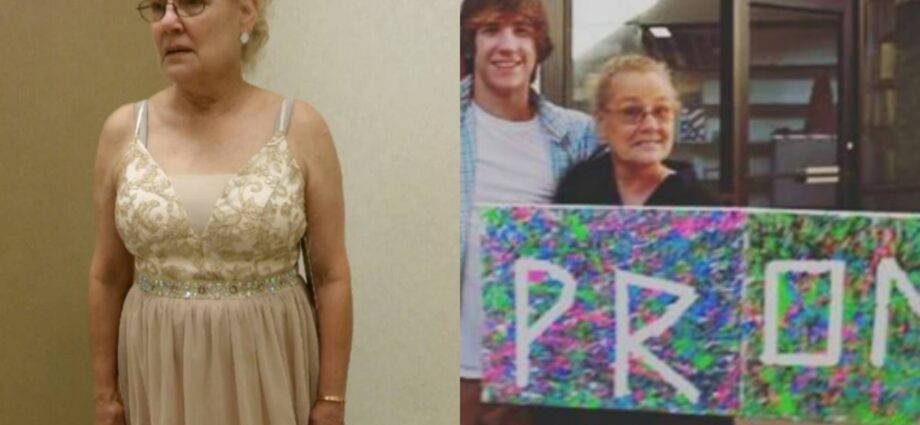 The guy called his grandmother to the prom, but the school would not let her