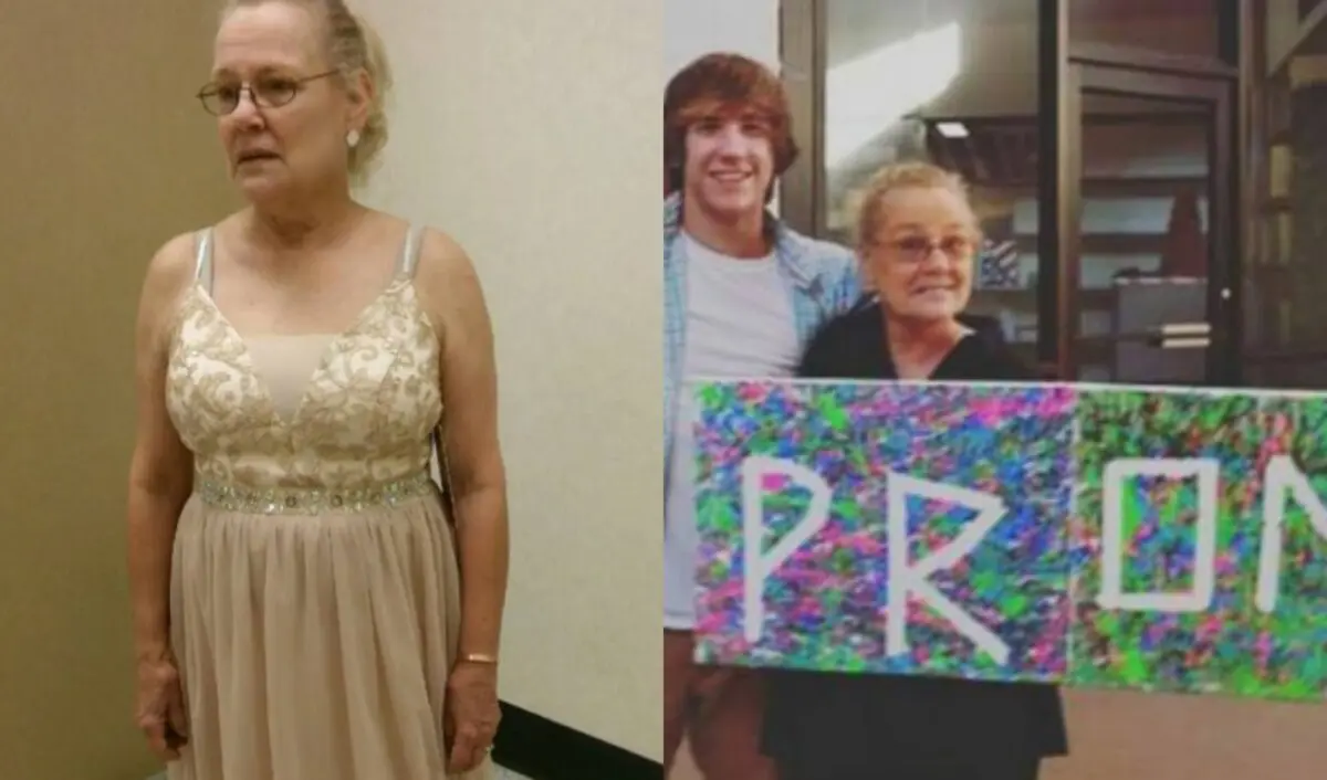 The guy called his grandmother to the prom, but the school would not let her