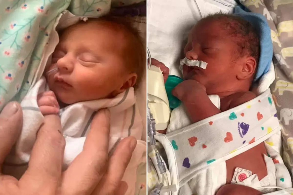 The twins were born half an hour apart, but in different years