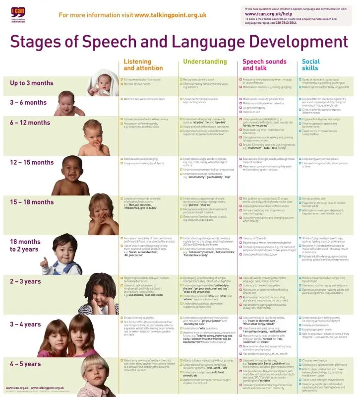 Tweets: the first stages of speech in babies