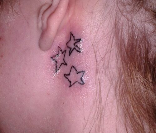 Unsuccessful tattoo of stars: photo