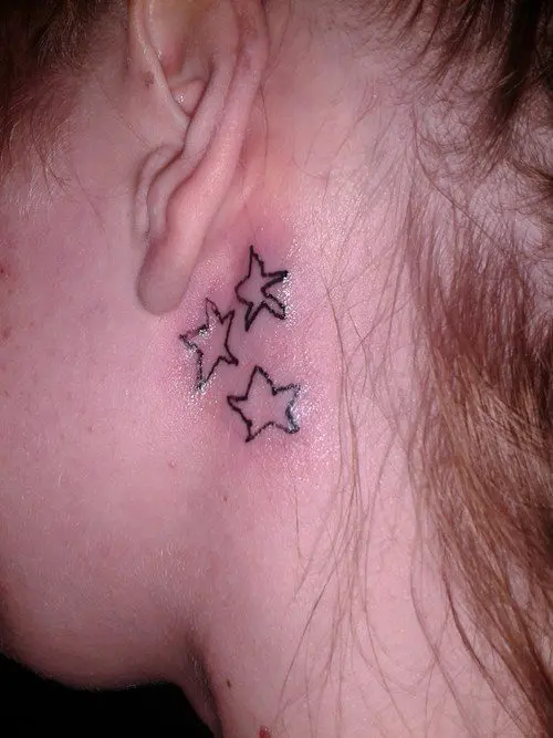 Unsuccessful tattoo of stars: photo